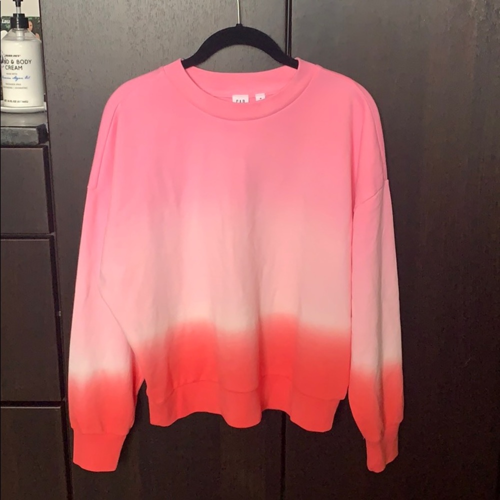 Red/pink tie dye sweatshirt